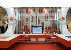 Vista centrale dello Stand Aruba PEC realizzato da ATOdesign